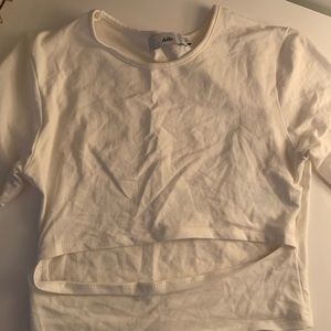 Cropped long sleeve white adika top